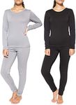 Old: Womens Thermal Underwear Set Thermal Underwear for Women Fleece Lined Legging Long Johns Skiing Apparel-Set 1,L