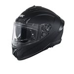 SMK Typhoon Solid ISI ECE & DOT Certified Full Face Dual Visor Helmet for Men and Women with Pinlock Fitted Clear Visor and Inner Sun Visor