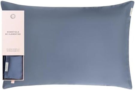 Clementine Sleepwear Essentials Organic King Size Pillowcase Blue Lagoon | Two-Tone Bamboo and Silver Ion Silk for Acne-Prone Skin, Anti-Aging, and Hydrated Hair and Skin