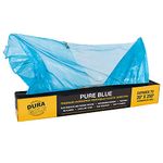 Dura-Gold 20' x 250' Roll of Pure Blue Premium Overspray Paintable Plastic Sheeting - 10 Micron, 0.4 Mil, Protective Masking Film Cover - Auto Car Painting, Bodyshop Repair, Household Cloth, Weather