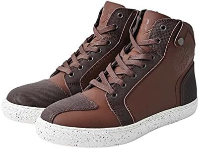 RIDEZ MOTO-MAX2-BR-27.5cm Motorcycle Sneakers, Water Resistant Protector, Riding Shoes, Men's Shoes, Brown, Brown