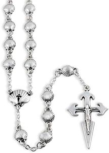St James Santiago Pilgrimage Rosary metal shell beads