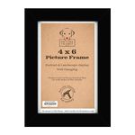 6x4 Black Picture Frames - 6x4 Black Frame | Thin Black Picture Frame 6 x 4 inch | 4x6 Black Frame | Hang or Stand