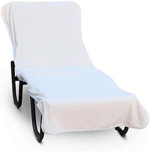 (Chair Cover, White) - Luxury Hotel & Spa Towel Pool Chaise Lounge Towel 100% Cotton, Soft Ring-Spun Cotton (Chair Cover, White)