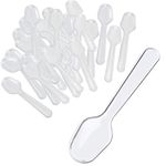 500Pcs Transparent Disposable Mini Spoon Plastic Cutlery Utensils Small Tasting Spoon Good Grips Scraper Spoons for Frozen Dessert Supplies Food Ice Cream Spices Sampling Flatware Jam Soup