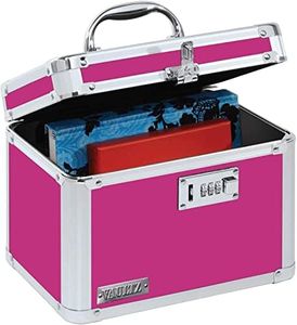 Vaultz Combination Lock Box - Pack of 1-10 x 7.25 x 7.75 Inch Standard Safe with Key and Combo Lock for Important Documents, Medicine & Money - Pink