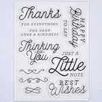 DDOUJOY Words Thanks for Everything Thinking of You Best Wishes Clear Stamps for Card Making Decoration and DIY Scrapbooking 3090936