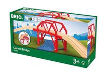 BRIO World Curved Train Bridge for Kids Age 3 Years Up - Wooden Railway Accessories and Add Ons