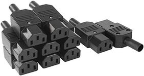 uxcell 10Pcs AC 250V 10A Female 3 Terminals IEC320 C13 Power Adapter Connector