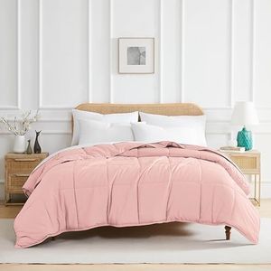 Southshore Fine Living, Inc. Oversized Pink Comforter, King Size, Cozy and Soft, Pet Hair Resistant Bedding, California/King Size Down-Alternative Comforter/Bedspread, Pastel Pink