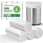 PANSUN Selected 100 Counts Small Bin Bags,5l Bin Liners,42cm*50cm Pedal Trash Can Liners For Bathroom Toilet Bedroom Office