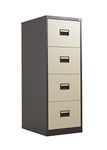 Talos Heavy Duty Steel Filing Cabinet, 40 kg Tolerance, Coffee Cream, 4 Drawer