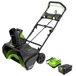 Greenworks PRO 20-Inch 80V Cordless Snow Thrower, 2.0 AH Battery Included 2600402, Green