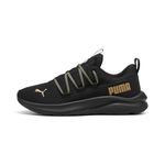 PUMA Women's Softride One4all Sneaker, Black Black Gold, 9, Puma Black-puma Black-puma Gold, 9