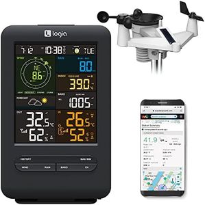 Logia 5-in-1 Wi-Fi Weather Station with Solar | Indoor/Outdoor Remote Monitoring System, Temperature Humidity Wind Speed/Direction Rain & More, Wireless Color Console w/Forecast Data, Alarm, Alerts