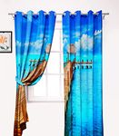 Ultimate Trends Premium Polyester 3D Digital Nature Landscape Printed 90% Blackout Curtains for Long Door, 10 feet, Pack of 2 Piece, Multi Color, (UTCR-1344_BC_A)