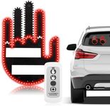 QLoztyse Middle Finger Car Light - LED Hand Gesture Light for Car Window Road Rage Sign Flicker Off and Up with Remote Back Original Funny Signs Flipping Glo Gestures