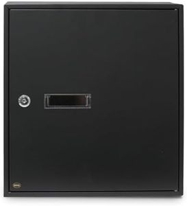 Amig Model 6 12372 Internal Door Letter Box Steel Colour Black Dimensions 40 x 36 x 10 cm DIN A4 Paper Format