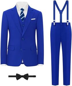BOLADA Boys' Royal Blue Husky Formal Classic 6-Piece Suit Set Size 18 Big Boys Toddler Tuxedos Suits for Kids Teen Youth Wedding Outfit Ring Bearer Outfit