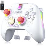 EasySMX PC Controller X15 Enhanced Wireless Bluetooth Controller with Hall Joysticks/Hall Triggers/RGB Lighting - No Stick Drift, No Dead Zone - Work for Windows PC, Android, Steam and Switch