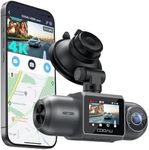 COOAU D30S 4K Dash Cam with GPS Wi-Fi, Front and Inside Dual 2.5K 1080P, Uber Car Camera with Infrared Night Vision, Supercapacitor, 4 IR LEDs, G-Sensor, Parking Mode, Loop Recording