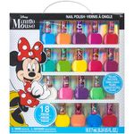 Disney Minnie Mouse 18 pcs Nail Varnish Set for Kids | Peelable Nail Varnish Kit | Birthday Gifts for Ages 3+ by Townley Girl