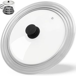Universal Lid for Pots and Pans, Fits 11", 12" & 13" Diameter Cookware, Replacement Stainless Steel Skillets lids, Heat Resistant Frying Pan lid, Dishwasher Safe