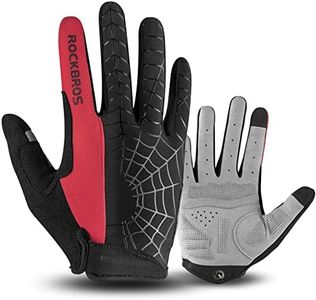 ROCKBROS Cycling Gloves for Men Mountain Bike Gloves Bicycle Gloves SBR Pad Anti-Slip Road Riding Gloves for Spring, Autumn Breathable Sports Gloves