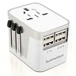 Power Plug Adapter (White) - 4 USB 