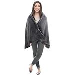 Electric Heated Shawl USB Rechargeable Plush Heated Throw Portable Heated Blanket Wrap for Winter Home Office and Car Machine Washable (Grey USB blanket)