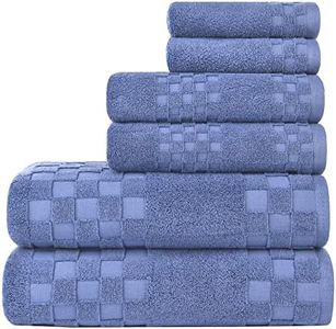 DIAOJIA Bath Towels Cotton Towel Soft 6 Piece, Cotton Anti Odor Family Towels, Highly Absorbent Quick-Drying Lightweight Spa Towel for Bathroom 2 Bath Towel 2 Washcloth 2 Hand Towel (6 PIECE, Dark Blue)