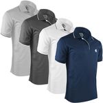 Albert Morris Polo Shirts for Men Short Sleeve 4 Pack Nautical Pack Size Large