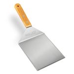 Mallez Stainless Steel Griddle Grill Spatula, 6 x 5" Heavy Duty Barbecue Turner with Beveled Edges - Barbecue Hamburger Grilling Griddle Accessories