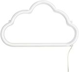 Amped & Co Cloud neon signs for wall Decor, Wall Hanging, White, 16 x 9.5 inches, with 84 inches Clear Cord operated with On/Off Switch, Wall lights for bedroom - decorative lights for home decor