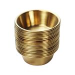 Thatyro 20Pcs Mini Stainless Steel Seasoning Dishes 2.3oz Dipping Sauce Bowls, Sushi Dipping Dishes for Individual Serving Condiments Meal Prep Snack Soy Dip (Gold)