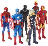 Marvel Titan Hero Series Action Figure Multipack, 6 Action Figures, 30-cm Toys, Inspired Comics, for Children Aged 4 and Up