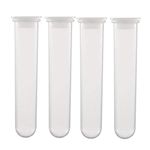 sourcing map 10 Pcs 20ml Plastic Centrifuge Tubes with Snap Cap, Polypropylene Graduated Micro Centrifuge Tube, Round Bottom, Clear, Storage Container for beads Sample Laboratory