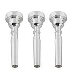 Missmore Trumpet Mouthpiece 3C 5C 7C Size Instrument Accessory－3 Pack Silver