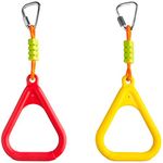 Cateam Ninja Slackline Accessories – Multicolor Triangle Gymnastic Rings Set of 2 with carabiners – Monkey bar Triangles for Backyard Obstacle Course