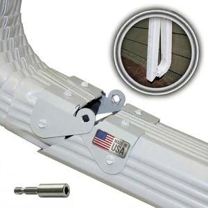 Zip Hinge 5 Pack Plus | Made in The USA Gutter Extension Hinges | Also Includes Clasp, Screws, Magnetic Nutsetter & Instructions | Easy DIY Installation on Any Size Rectangle or Square Downspout