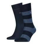 Tommy Hilfiger - Classic Mens Socks - Men's Accessories - Tommy Hilfiger Mens Socks - Signature Embroidered Logo - 2 Pack - Dark Navy - 9-11