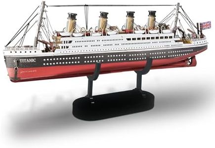 Piececool 3D Puzzles for Adults - Titanic Metal Ship Model Building Kits, Difficult Watercraft Cruise DIY Arts and Crafts Birthday Christams Gifts for Men Women Couples Desk Decor