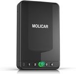 MOLICAR Car Gun Safe, Small Biometric Gun Safe for Handgun, Portable Fingerprint Quick Access Pistol Safe for Nightstand Bedside