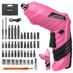 Electric Cordless Screwdriver,MQUPIN 47-in-1 Drill Driver Screwdriver Set,3.6V Battery Power Rechargeable Screwdriver kit,Rotatable Dual Position Handle with LED Light Charger for Home Office Work