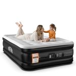 Airefina Air Mattress, Double Airbed with Built-in Electric Pump, Guest Blow Up Mattress In 3 Mins Self-Inflation with Flocked Surface, Portable Air Bed for Home or Camping Use -190x137x46cm