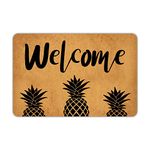 Door Mats Outside Welcome Mat Welcome Pineapple Door Mat Rubber Non Slip Backing Funny Doormat Indoor Outdoor Rug Front Door Mat 23.6"(W) X 15.7"(L)