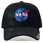 The Hat Depot Law Enforcement 3D Embroidered Hat., 4. NASA - Black, One Size