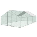 KCT Extra Large 6 x 3m Walk In Galvanised Chicken Coop Enclosed Pet Run Poultry Pen Bird Cage Rabbit Dog