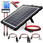 POWOXI-Upgraded-20W-Solar-Battery-Charger-Maintainer, External Smart 3-Stages PWM Charge Controller, 12V Solar Panel Trickle Charging Kit for Car, Marine, Motorcycle, RV, etc