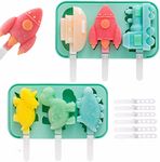 2 Pack Silicone Popsicle Moulds with Attached Lids, Silicone Frozen Popsicles Molds, BPA Free Popsicle Mold Reusable Easy Release Ice Pop Maker, Food Grade Silicone Ice Pop Cream Mold (1)